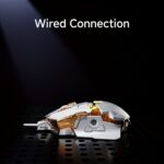 ⁦EWEADN G5 USB Wired Gaming Mouse Silent or audible optional Metal mechanical Mouse gamer with 8 Buttons Macro Function Keys, Support tail length adjustment to suit different hand sizes Perfect for desktop, laptop, computer, school⁩ - الصورة ⁦2⁩