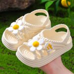 Chic Floral Princess Sandals for Girls - Comfy, Slip-On Beach Shoes with EVA Sole - Perfect Christmas Gift