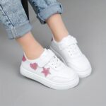 New Spring Collection 2025 Girls' Shoes Featuring Cute Heart Designs, Versatile Sneakers, Stylish Everyday White Shoes. - Image 5