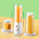 ⁦Compact Portable Blender & Juicer - USB Rechargeable, Multi-Functional Fruit and Vegetable Juicer Cup with Ground Coffee & Smoothie Making Capabilities, 1500mAh Lithium Battery, Ideal for Students & Home Use⁩ - الصورة ⁦2⁩