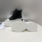 Women'S High-Top Sneakers with Thick Platform Sole & Lace-Up Closure - White & Pink Accents, Round Toe Comfort, All-Season Casual Shoes for Casual Attire, Ladies Sneakers, Durable Traction Footwear - Image 6