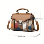 ⁦Weidola Women's Retro Rhombus Geometric Crossbody Bag - Adjustable Shoulder Strap, Large Capacity Anti-Theft Zipper Closure, with Polyester Lining, Multi-Color Options for Daily Use & Casual Outings, Independent Style Purse, Goldtone Hardware⁩ - الصورة ⁦10⁩
