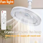 ⁦10-Inch Smart Ceiling Fan with Light, Featuring a 360° Rotating Fan Light, Three Speed Settings, And Three Color Options. It Comes with a Large Remote Control for E26/E27 Bases, Offering Dimmable Lighting from 3000K to 6500K. Ideal for Bedrooms, Kitchens,⁩ - الصورة ⁦6⁩