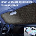 [2025 Upgraded] Car Windshield Sun Shade, UV | Sun Protection, Extended Edge No Light Leakage Design Cooling Protect Car Interior from UV Damage, Foldable Car Windshield Sun Visor for Front Window, Summer Sunscreen