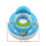 ⁦LAMGUU Inflatable Youngsters Seat with Bowl Holder – Portable Floor-Standing Support for Youngsters 3-36 Months, Built-in Air Pump, Soft PVC Material, Pink/Blue, Perfect for Learning to Sit and Feed, Youngsters Feeding Chair | Playful Youngsters Seat | Sa⁩ - الصورة ⁦6⁩