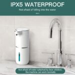 ⁦380mL Automatic Soap Dispenser with Touchless Sensor - Wall-Mounted, Rechargeable Lithium Battery, USB Charging, Modern Black Design for Bathroom and Kitchen, Bathroom Soap Dispenser|Modern Soap Dispenser|Touchless Soap Dispenser⁩ - الصورة ⁦3⁩