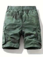 Men's Camo Cargo Shorts with Multiple Pockets - Cotton Blend, Casual Outdoor & Hiking Wear - Image 8