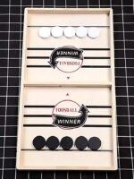 ⁦Fast Sling Puck Game - Classic Wooden Tabletop Board Game for Two Players, Family-Friendly Interactive Desktop Strategy Game with High-Elasticity Foam Pieces, Ideal for Parties and Family Gatherings, Educational Toy | Classic Design | Wooden Elements, Gam⁩ - الصورة ⁦7⁩