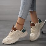 ⁦Women'S Casual Sneakers Breathable Mesh Upper Solid Color Low Top Athletic Shoes with Phylon Sole, Hand Washable, All-Season Comfort Lightweight Running Shoes⁩ - الصورة ⁦3⁩