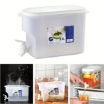 ⁦Large Capacity Beverage Dispenser with Valve - Transparent PP Container, Ideal for Lemonade, Tea, and Fruit Infused Drinks, No Contamination Backflow, Safe Lid, Refrigerator Safe, Perfect for Home Use, Refrigerator Beverage Dispenser|Transparent Beverage⁩ - الصورة ⁦5⁩