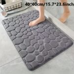 1pc Anti Slip Pebble Pattern Soft Absorbent Foot Pads for Bathroom, Bedroom & Kitchen - Absorbs water and reduces slipping - Image 4