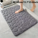 1pc Anti Slip Pebble Pattern Soft Absorbent Foot Pads for Bathroom, Bedroom & Kitchen - Absorbs water and reduces slipping - Image 2