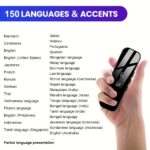 ⁦1pc Languages Translator Device,Two-Way Instant Translator, APP Online Voice Translation, 150 Languages Supported,Portable AI Voice High Accuracy Translator Device For Travel Business Learning⁩ - الصورة ⁦2⁩