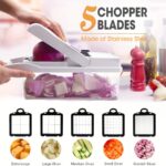 ⁦1 Set, 22in1/ 15in1, Vegetable Chopper, Multifunctional Fruit Slicer, Manual Food Grater, Vegetable Slicer, Cutter With Container, Onion Mincer Chopper, Household Potato Shredder, Kitchen Stuff, Kitchen Gadgets, Dorm Essentials Kitchen Accessories⁩ - الصورة ⁦4⁩