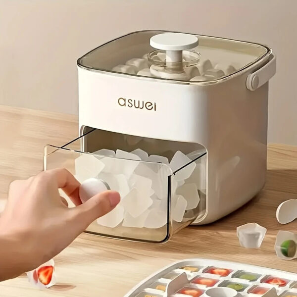 Large Capacity Electric Ice Maker Machine with Fast Freezing, Transparent Lid & Cube Tray - Durable Plastic Design for Beer, Cocktails, Juice, Beverages - Compact Countertop Cooler for Home, Parties, Summer Drinks, Ice Maker Machine for Countertop, Bevera