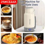 PANCERKA 1.0L Portable Electric Kettle - 800W High Power, Stainless Steel Travel Coffee Boiler with Smart Temperature Control, LED Display, and Easy-Clean Design for Home and Travel Use, Travel Mug Kettle | Sleek White Finish | Durable Construction - Image 5