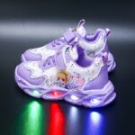 Girls' Cute Cartoon LED Sneakers - Light-Up Running Shoes with Glitter, Pink & Blue Design, Low-Top Buckle Closure for Kids, Perfect for Fall Season, Cartoon Character Shoes | Glittery Sneakers | Synthetic Upper, Sneakers for Girl - Image 8