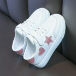 New Spring Collection 2025 Girls' Shoes Featuring Cute Heart Designs, Versatile Sneakers, Stylish Everyday White Shoes. - Image 7