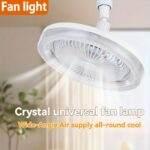 10-Inch Smart Ceiling Fan with Light, Featuring a 360° Rotating Fan Light, Three Speed Settings, And Three Color Options. It Comes with a Large Remote Control for E26/E27 Bases, Offering Dimmable Lighting from 3000K to 6500K. Ideal for Bedrooms, Kitchens,