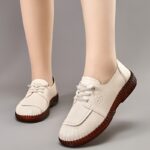 Pure manual line of middle-aged shoes for women mother shoes spring 2025 new soft sole casual Women's shoes single shoe women