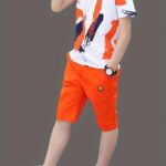 ⁦Boys' Summer Casual Sportswear Set - Breathable Cotton Blend T-Shirt & Shorts with Letter Print, Machine Washable, Perfect for Outdoor⁩ - الصورة ⁦12⁩
