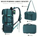 ⁦1pc Waterproof 43.94cm Business Laptop Backpack with Shoe Compartment, Large Capacity Travel Rucksack for Hiking & Camping, Multiple Compartments & Padded Sleeves, Fits College Students & Women's Work Carry-On, Teal Green, Organized Storage Design | Highq⁩ - الصورة ⁦6⁩