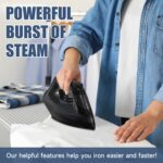 ⁦PANCERKA 1pc Electric Steam Iron Designed for Garments Featuring a Self-Cleaning Teflon Non-Stick Soleplate, 1600W Power, Automatic Shutoff, And Anti-Drip Functionality Suitable for Various Fabrics Including, Wool, Polyester, Silk, Linen, And Nylon.⁩ - الصورة ⁦11⁩