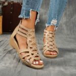 ⁦Elegant Women'S Strappy Sandals with Rhinestone Detailing, Lightweight Comfortable EVA Material, Open Toe Design with Ankle Strap, Summer Fashion Shoes|Elegant Strappy Sandals|EVA Construction, Strappy Sandals⁩ - الصورة ⁦11⁩