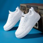 Women'S Casual Athletic Sneakers, Skate Shoes with EVA Sole, Comfortable & Lightweight, Non-Slip & Stable Fit, All-Season, Ideal for Daily Wear & Outdoor Activities, Fits All Seasons, Low Top Lace-Up Style, Plain Toe, Couples' Matching Design, Everyday Sn - Image 4