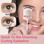 ⁦New Gentle Care White Pink USB Eyelash Curler with Comb - Lasting Curl 24 Hours, Hypoallergenic Alcohol-Free, Accelerate Temperature Rise, No Damage Natural Lashes, Limited Time Offer, Special Occasion Gift Christmas, Halloween, Easter, Valentine's Day, T⁩ - الصورة ⁦8⁩