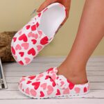 ⁦Women'S EVA Work Shoes with Pink Heart Print - Lightweight, Comfortable, Round Toe Design for All-Season Wear, Casual & Professional Use, Comfortable Footwear | Playful Design | EVA Material⁩ - الصورة ⁦5⁩