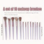 13pcs Luxury Valentine'S Day Makeup Brush Set, Soft Synthetic Bristles - Unscented, All Skin Types, Palm Brush Form, ABS Plastic Handle, Travel Pouch Included - Image 7