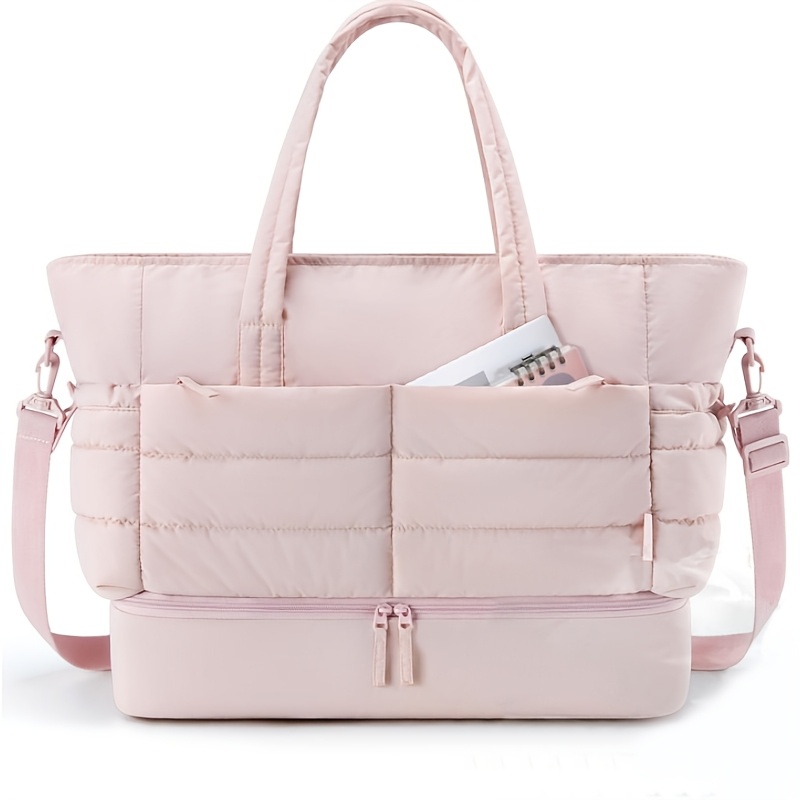 b7522276-6811-4c6d-b54f-f50b0f622734.jpg Lightweight & Spacious Women's Travel Bag with Detachable Shoulder Strap, Zip Closure, and Separate Shoe Compartment - Perfect for Overnight Trips & Gym - الصورة 1