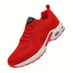 ⁦Women's Breathable Mesh Athletic Sneakers - Lightweight & Stylish Running Shoes with Air Cushion, Lace-Up Low Tops in Gray & Pink with NIKSON Logo⁩ - الصورة ⁦6⁩