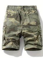 Men's Camo Cargo Shorts with Multiple Pockets - Cotton Blend, Casual Outdoor & Hiking Wear - Image 7