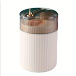 ⁦Automatic Pop-Up Toothpick Holder – Easy Press, Convenient Home & Restaurant Use, Green Plastic with Golden Accents, Transparent Lid, Stylish and Functional Toothpick Dispenser⁩ - الصورة ⁦12⁩