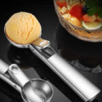 Premium Stainless Steel Ice Cream Scoop with Trigger - Heavy Duty Metal Dessert Spoon for Frozen Yogurt, Gelato, and Sundaes - Dishwasher Safe Kitchen Accessory, Perfect for Serving Delicious Treats, Ice Cream Scoop Holder|Elegant Ice Cream Scoop|Durable - Image 2