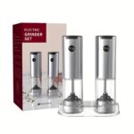 1pc Electric Pepper Grinder with a Storage Base for Black Peppercorns, Automatic Grinder for Pepper And Sea Salt, Measuring 5.99cm X 5.08cm X 18.8cm. - Image 8