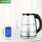 ⁦PANCERKA Electric Kettle, 1.8L, LED Illuminated, High Borosilicate Glass, Auto Shutoff, Boil-Dry Protection, 360° Base, Stainless Steel, 220V-240V, European Standard Plug, No Conversion Plug, Rated Power 1500W⁩ - الصورة ⁦11⁩