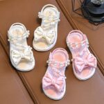 TEEOEC Girls' Summer Fashion Sandals - Lightweight, Breathable Open-Toe Shoes with Floral Princess Design, Thick Sole Beach Slippers for Youngsters, PVC Material, Round Toe, Beach Shoes - Image 5