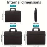 ⁦TECOOL 14 15 17 Inch Large Capacity Multifunctional Portable Shoulder Computer Storage Bag, Accommodate Laptop Bag, Business Office Document Bag, Protective Bag for Man or Woman, Easy to Carry on, Black⁩ - الصورة ⁦3⁩