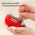 Red Type-C Fast Charging Nail Drill with Ultra Long Battery Life - Rechargeable Electric Nail Clipper, Nail Grinder, and Nail Lamp for Manicures, Pedicures, and Nail Care, Nail Care Tool | Modern Nail Care | Durable Nail Care, Nail Care Tools - Image 3