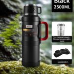 ⁦1 Large Capacity Insulated Kettle, Insulated Bucket, Insulated Cooler, Coffee Pot, Travel Kettle with Handle 316 Stainless Steel Outdoor Car Sports Double-Layer Kettle/Suitable for Outdoor Travel, Camping/Ramadan Gift⁩ - الصورة ⁦10⁩