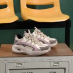 ⁦Women'S Breathable Anti-Smash Sneakers - Lightweight, Slip-Resistant, Steel Toe Design for Comfort & Support, Beige & White Low-Top Casual Shoes with EVA Sole, Casual Footwear | Modern Casual Shoes | Durable Footwear⁩ - الصورة ⁦11⁩