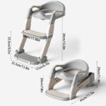 ⁦3-in-1 Portable Youngsters's Potty Training Toilet Seat - Adjustable, Foldable Step Stool with Safety Harness, Mixed Color, Plastic - Ideal for Home Use, Stair, Training⁩ - الصورة ⁦3⁩