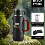 ⁦1 Large Capacity Insulated Kettle, Insulated Bucket, Insulated Cooler, Coffee Pot, Travel Kettle with Handle 316 Stainless Steel Outdoor Car Sports Double-Layer Kettle/Suitable for Outdoor Travel, Camping/Ramadan Gift⁩ - الصورة ⁦6⁩