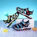 ⁦Youngsters' Breathable Mesh Sandals - Non-Slip, Comfortable for Boys & Girls, Perfect for Outdoor Play, Spring/Summer/Fall, Blue & Black Design with Hook and Loop Closure, Youngsters Sandals⁩ - الصورة ⁦13⁩