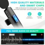 2pcs AMOSIJOY Wireless Lavalier Microphone System with 7.44meter Range, 5 Hours Playtime, Noise Cancellation, USB Charging, Rechargeable Polymer Battery - Ideal for Vlogging & Online Content Creation, Vlogging Equipment | Omnidirectional Microphone | Rech - Image 8