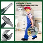 ⁦MISFANS 1 Kids Tool Set with Toy Drill and Hammer, Electronic Play Tool Kit, Pretend Play DIY Toy Box, Educational STEM Gift, with Carrying Case, for Children Ages 3-6 Years, Green Plastic Toys⁩ - الصورة ⁦7⁩