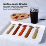 Coffee Bean Grinder Electric, Food Processor, Food Mixer, 200W Powerful Spice Grinder Electric, Grain Mills, Espresso Coffee Grinder for Spices, Nuts, 12 Cups/2.7oz, One Touch Push-Button Control with Brush, Coffee Spoon, 2 Blades - Image 8